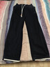 Homlean休閑褲男純棉直筒秋冬季寬松闊腿褲子男潮流百搭男款HZ27黑色XL 曬單實(shí)拍圖