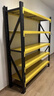 潤虎倉儲貨架家用置物架多層庫房展示架重型地下室儲物架黑黃四層主架 曬單實(shí)拍圖