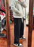 頭號青年休閑長(cháng)褲男春秋季寬松針織垂感衛褲加大碼直筒運動(dòng)褲子男 黑 5XL 曬單實(shí)拍圖