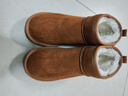 紅蜻蜓雪地靴女秋冬加絨百搭棉鞋保暖短靴女靴WLC43470棕色38 曬單實(shí)拍圖