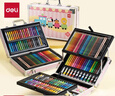 得力假期生日禮物畫(huà)畫(huà)工具套裝繪畫(huà)畫(huà)畫(huà)筆套裝禮盒兒童水彩筆套裝禮盒繪畫(huà)可水洗彩筆小學(xué)生生日美術(shù) 123件套-粉色雙層手提箱 曬單實(shí)拍圖