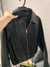 UR2026春季新款女裝氣質(zhì)翻領(lǐng)抽繩收腰短款外套UWM160001 黑色 XS 曬單實(shí)拍圖