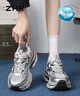 ZHR老爹鞋女復古潮流厚底內增高女鞋休閑情侶鞋子女 JT67 銀色 38  曬單實(shí)拍圖