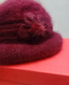 恒源祥中老年毛線(xiàn)帽子女士秋冬季保暖加絨奶奶兔毛針織帽生日新年禮物 曬單實(shí)拍圖