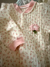 婧麒新生嬰兒連體衣秋冬季小月齡寶寶夾棉衣服嬰幼兒外出服睡衣秋 粉-滿(mǎn)印花朵保暖連體衣 66cm  【3-6個(gè)月建議體重6.8-8.9kg】 曬單實(shí)拍圖