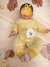 婧麒（JOYNCLEON）嬰兒連體衣春秋季新生的兒衣服純棉睡衣滿(mǎn)月男女寶寶無(wú)骨哈衣 長(cháng)耳朵狗黃 80cm 【9-18個(gè)月，體重8.5-10kg】 曬單實(shí)拍圖