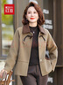 紅豆時(shí)尚媽媽秋裝貴夫人短款毛呢外套中年婦女上衣春秋季中老年人衣服 曬單實(shí)拍圖