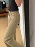 趣米樂(lè )美式卡其色潮流窄版牛仔褲女秋冬季新款辣妹低腰修身顯瘦微喇褲子 卡其色 L 曬單實(shí)拍圖