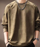 貴色高端美式復古印花麂皮絨衛衣男春秋季新款寬松休閑打底長(cháng)袖T恤 曬單實(shí)拍圖