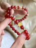周大生【新年禮物】黃金蓮花紅玉髓手串本命年轉運珠手鏈送女友送 好事蓮蓮【紅-約0.4g】 曬單實(shí)拍圖