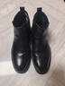 紅蜻蜓切爾西靴男牛皮加絨保暖短靴高幫輕便商務(wù)皮靴男WLD450621黑色40 曬單實(shí)拍圖