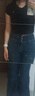 ONLY 2025春季辣妹設計感修身高腰喇叭褲牛仔褲女|125332002 曬單實(shí)拍圖