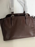 裘真新年禮物【明星同款】植鞣牛皮羊皮元寶保齡球包大容量通勤包女 咖啡色-大號(羊皮） 曬單實(shí)拍圖