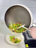 OCMOGO日本品牌鈦陶瓷大肚鍋不粘鍋炒鍋家用0氟涂層不沾平底炒菜鍋燃氣 鈦金大肚鍋缽型+鋼化蓋+蒸 28cm 曬單實(shí)拍圖