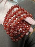 素聚天然紅瑪瑙珠寶手串本命年轉運珠朱砂手鏈紫金砂禮物玉鐲紅繩女 紅瑪瑙【8MM】 曬單實(shí)拍圖