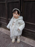 巴拉巴拉嬰兒羽絨服男童冬季女童短款外套花朵造型甜美萌 曬單實(shí)拍圖