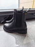 百麗（Belle）復古切爾西靴女冬季新款商場(chǎng)同款真皮粗跟休閑短靴E8M1DDZ5 黑色-單里 36 曬單實(shí)拍圖