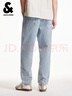 杰克·瓊斯（JACK&JONES）26年春季新款織嘜裝飾涼感面料舒適錐形九分牛仔褲男裝226132130 E40淺牛仔藍 常規 29 170 W29 曬單實(shí)拍圖