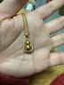 老鋪黃金古法手工足金項鏈 · 葫蘆（1號）鉆飾吊墜（金鏈款） 新款中號鎖骨鏈款金重約9.6g 曬單實(shí)拍圖