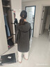 初語(yǔ)毛呢大衣女2025冬季新款復古學(xué)院風(fēng)連帽牛角扣中長(cháng)款大衣 深灰色 L 曬單實(shí)拍圖