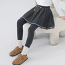 憨憨象女童裙褲加厚兒童百褶帶裙褲子假兩件打底褲女大童一體加絨褲裙冬 2176黑色【加絨加厚】 170 cm（適合身高160-165） 曬單實(shí)拍圖
