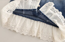 五小七童裝女童春秋季套裝新款嬰幼兒童休閑牛仔褲寶寶衣服三件套 藍色 80 尺碼7-11月cm 曬單實(shí)拍圖