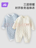 婧麒（JOYNCLEON）嬰兒連體衣保暖夾棉嬰幼兒寶寶衣服秋冬爬服哈衣套裝 Jlt200702 曬單實(shí)拍圖