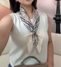 GIAVENTOLA真絲小方巾絲巾女士桑蠶絲印花緞面春夏節日送人生日禮物圍巾禮盒 復古腰果花 曬單實(shí)拍圖