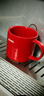 PYREX康寧摩卡色杯子馬克杯炻瓷家用熱水咖啡杯輕奢辦公室早餐杯 【百麗紅】百麗的陶瓷杯270ML 曬單實(shí)拍圖