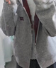 FORNINES微短款撞色刺繡雙拉鏈開(kāi)衫衛衣男女潮牌情侶連帽衫春秋季休閑外套 花灰色 S 曬單實(shí)拍圖