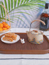 RICH YOUR HOME德國品質(zhì)覆古風(fēng)圓邊竹木質(zhì)咖啡店托盤(pán)甜品盤(pán)家用茶托托盤(pán)干泡盤(pán) 胡桃色大圓邊方盤(pán)-小號(33*22*2) 曬單實(shí)拍圖