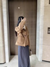 妙奕嘉小香風(fēng)羊羔絨外套女士衣服秋冬季流行新款女裝皮毛一體小個(gè)子外套 牛角扣咖色仿麂皮絨羊羔毛短外套 L 【建議115斤內】 曬單實(shí)拍圖