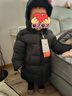 保姆鵝  【風(fēng)墻】?jì)和鸾q服寶寶中長(cháng)款護臉加厚外套保暖童裝[NG2664] 炭黑 110 曬單實(shí)拍圖