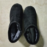 度茵初冬季手工棉鞋男加絨保暖老奶奶休閑厚底防滑中老年媽媽居家用棉鞋 黑色泡沫底 37 適合35碼腳穿 曬單實(shí)拍圖