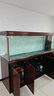 閩江大型新中式魚(yú)缸客廳家用超白玻璃落地金魚(yú)缸底濾龍魚(yú)缸水族箱 紫檀木 長(cháng)200寬60高163 曬單實(shí)拍圖