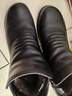 紅蜻蜓秋冬老人棉鞋厚絨保暖皮鞋短靴中老年防滑女靴WTC43709黑色40 曬單實(shí)拍圖
