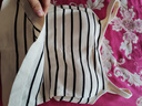 都市麗人條紋吊帶背心女士背心四季內搭文胸一體美背修身百搭可外穿杏色 曬單實(shí)拍圖