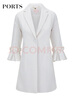 PORTS寶姿  新品商場(chǎng)同款毛呢大衣女優(yōu)雅喇叭袖翻領(lǐng)中長(cháng)大衣 白色 M (6) 曬單實(shí)拍圖
