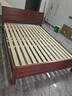 京喜實(shí)木床1.5米1.8m新中式雙人床胡桃色木床主臥家用現代簡(jiǎn)約單人 【包安裝】胡桃色床+5cm床墊 1.5米*2米框架結構 曬單實(shí)拍圖