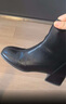 他她Tata靴子女奶皮靴法式氣質(zhì)短靴女靴通勤瘦瘦靴 黑色 36 曬單實(shí)拍圖