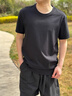 蕉下（beneunder）短袖T恤男士棉感寬松休閑透氣耐洗夏季男裝CT006漫暮黑XL 曬單實(shí)拍圖