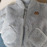 迷你巴拉【暖芯】男女童雙面絨家居保暖外套寶寶護肚毛絨外衣 冰藍80935 100 曬單實(shí)拍圖