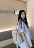 Walker Shop品牌雙肩包女大容量書(shū)包女旅游百搭輕便小背包 卡其色 曬單實(shí)拍圖