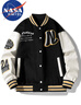 NASA MARVEL夾克男士春秋款棒球服休閑美式百搭潮流情侶款外套 黑色 L 曬單實(shí)拍圖
