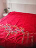 富安娜家紡 大紅婚慶四件套床上用品結婚提花刺繡床品套件 鳳冠紅妝-【60支長(cháng)絨棉】-四件套 1.8米床(被套230*229cm) 曬單實(shí)拍圖