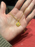 老鋪黃金古法手工足金項鏈 · 十字金剛杵（1號）鉆飾吊墜（金鏈款） 小號鎖骨鏈款金重約8.6g 曬單實(shí)拍圖
