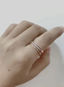 YaoYiZun多層純銀戒指女款情人節禮物高級感食指輕奢生日禮物送老婆 玫瑰金戒指（開(kāi)口可調節）（代寫(xiě)賀卡） 曬單實(shí)拍圖