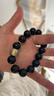 石玥珠寶 14mm天然黑曜石手串本命年銀護身符轉運水晶手鏈男女士款禮物 曬單實(shí)拍圖