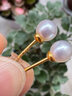 福來(lái)島黃金小耳釘男女款珍珠古法金999足金耳環(huán)迷你養耳棒球棍針 珍珠耳釘-5MM（工費：221元） 0.51克 曬單實(shí)拍圖