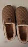 意迪森冬季女新款加絨保暖一腳蹬軟底防滑二棉豆豆鞋防水中老年媽媽棉鞋 咖啡色 加絨 41 (255mm) 曬單實(shí)拍圖